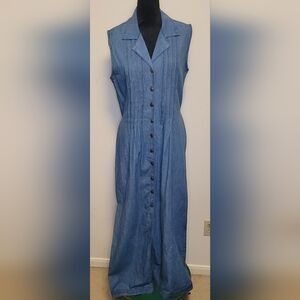 Blue Button-Down Denim Dress
